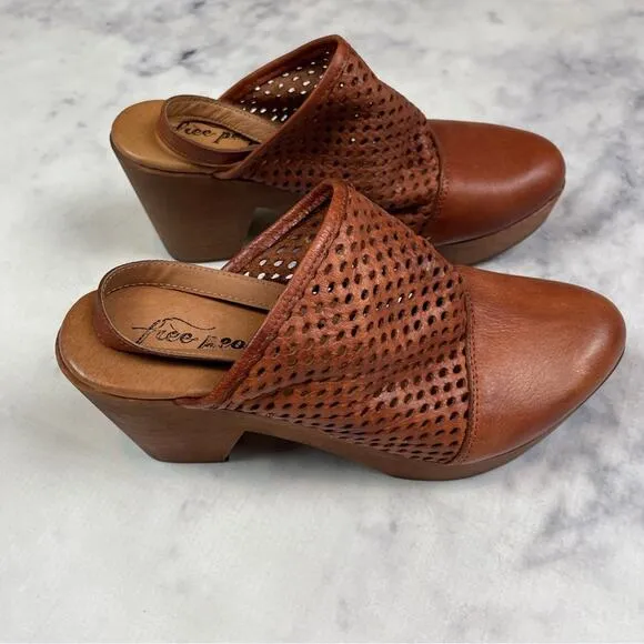 Free People Logan Perforated Leather Slingback Clogs