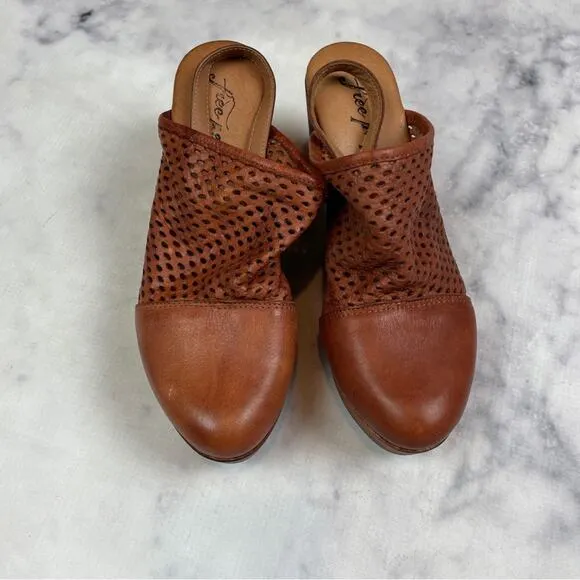 Free People Logan Perforated Leather Slingback Clogs
