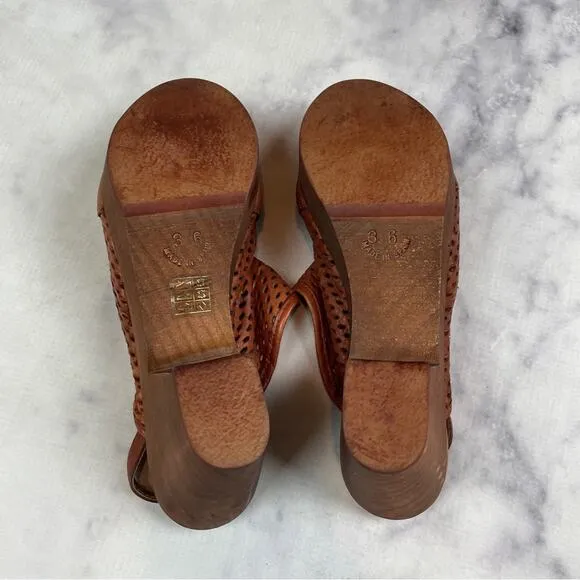 Free People Logan Perforated Leather Slingback Clogs