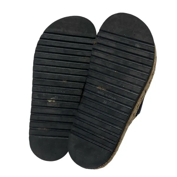 FREE PEOPLE Navy Python Snakeskin Espadrille Slip On Sandals
