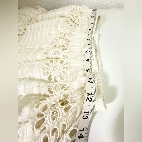Free People One Lorelai Midi Skirt in White size Medium NWOT