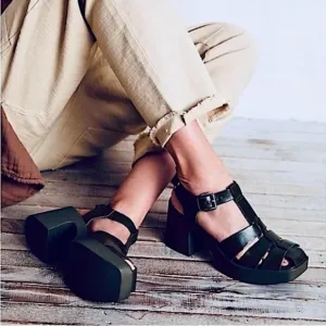 Free People Pacific Platform Fishermen Heels New Size 38