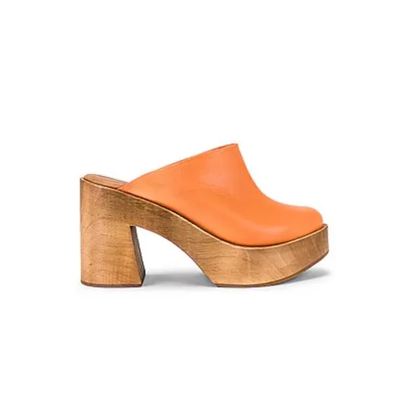 Free People Suki Platform Clogs - Orange 39EU (8-8.5 US) EUC