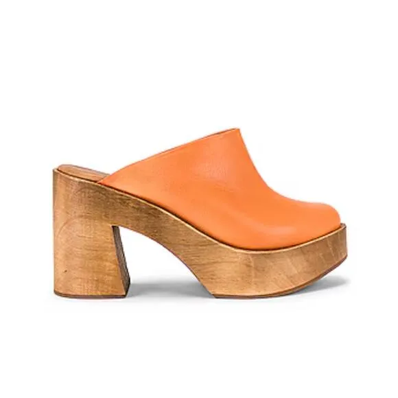 Free People Suki Platform Orange Clogs - Orange 39EU (8.5-9.0 US) EUC