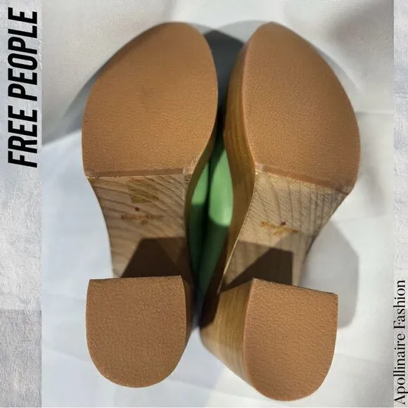 FREE PEOPLE SUKI PLATFORM CLOGS IN MINT GREEN NEW SIZE 41