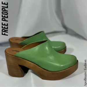 FREE PEOPLE SUKI PLATFORM CLOGS IN MINT GREEN NEW SIZE 41
