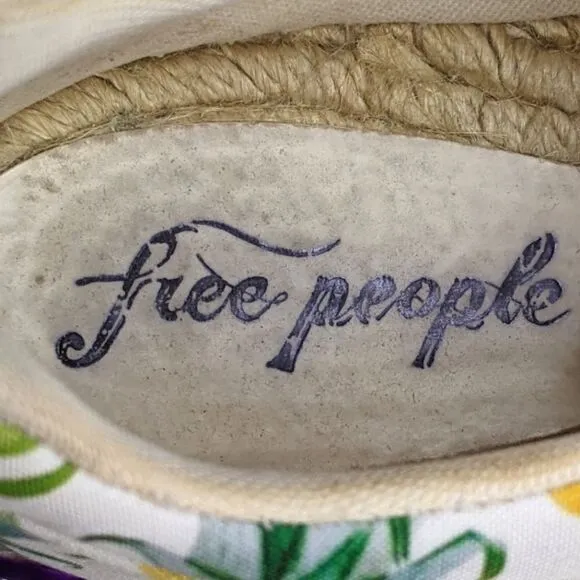 Free People Jackson White Tropical Print Espadrille Sneakers