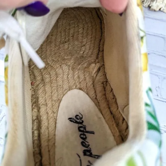 Free People Jackson White Tropical Print Espadrille Sneakers