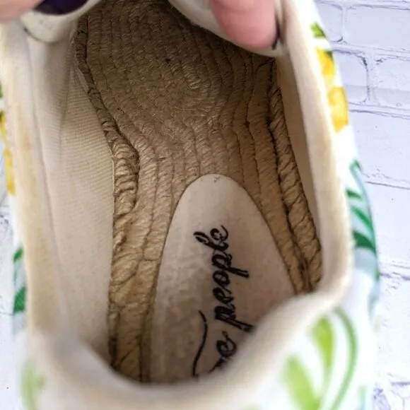 Free People Jackson White Tropical Print Espadrille Sneakers