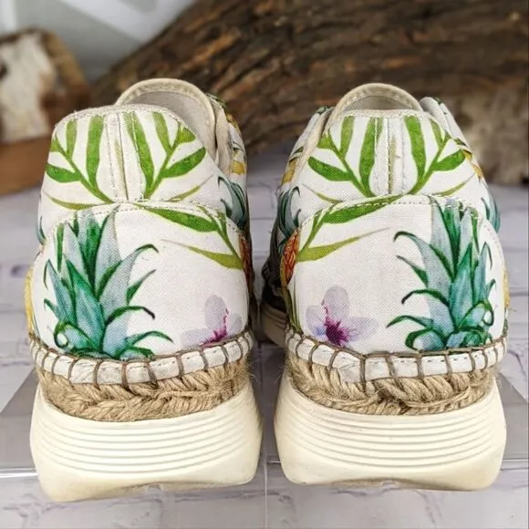 Free People Jackson White Tropical Print Espadrille Sneakers