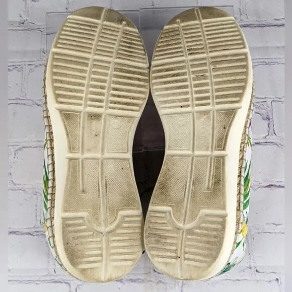 Free People Jackson White Tropical Print Espadrille Sneakers
