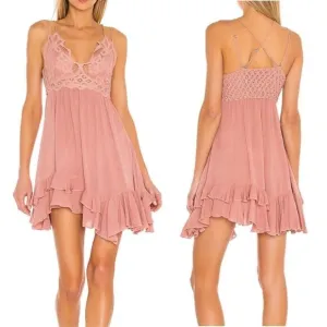 Free People NWT Adella Slip Dress in Rose Size XS
