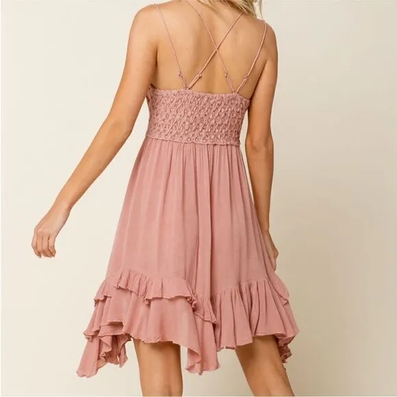 Free People NWT Adella Slip Dress in Rose Size XS