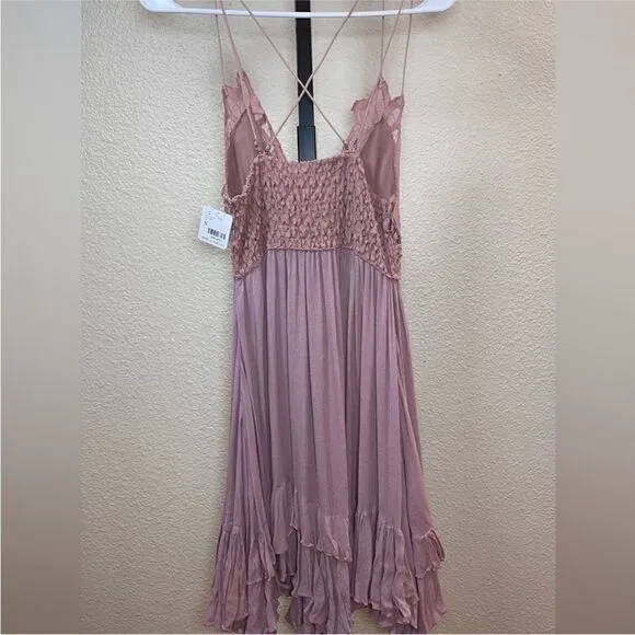 Free People NWT Adella Slip Dress in Rose Size XS