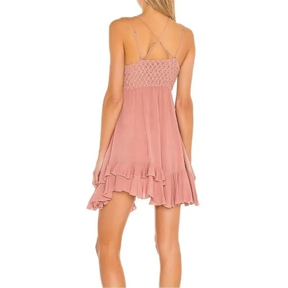 Free People NWT Adella Slip Dress in Rose Size XS