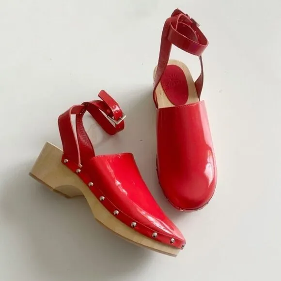 Free People x Unalira Kaia Clog Sandal Red Patent