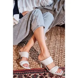 Free People x Alohas Natasha Puffy Leather Mule Heels