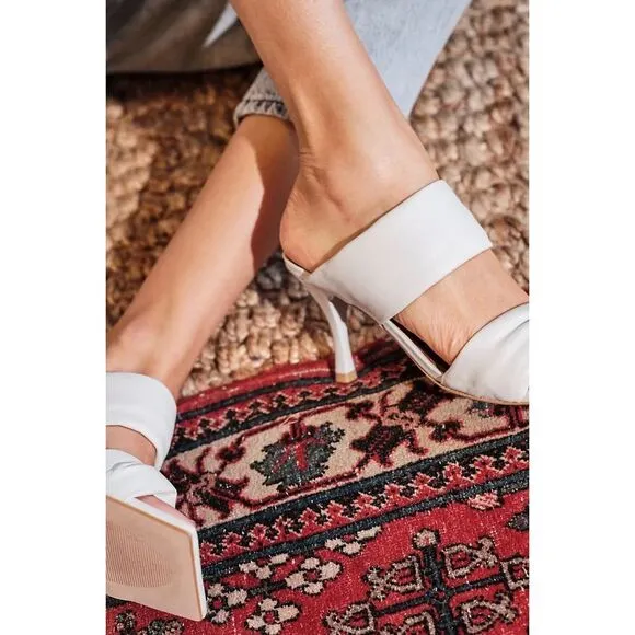 Free People x Alohas Natasha Puffy Leather Mule Heels