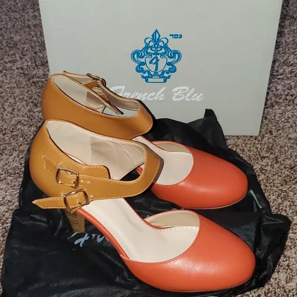 French Blu Cynthia Almond Toe Heels