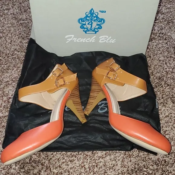 French Blu Cynthia Almond Toe Heels
