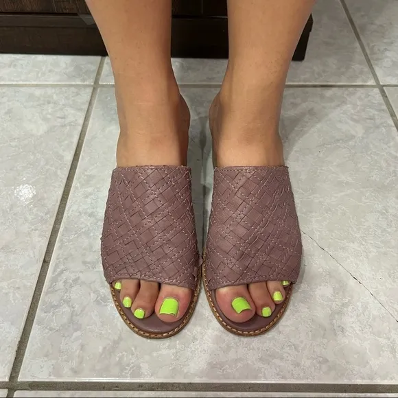 Frye Cindy Woven Leather Block Heels