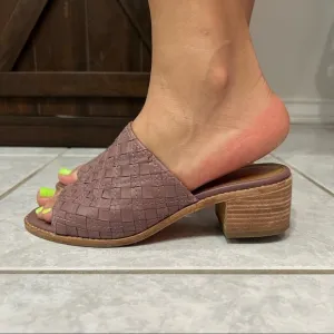 Frye Cindy Woven Leather Block Heels