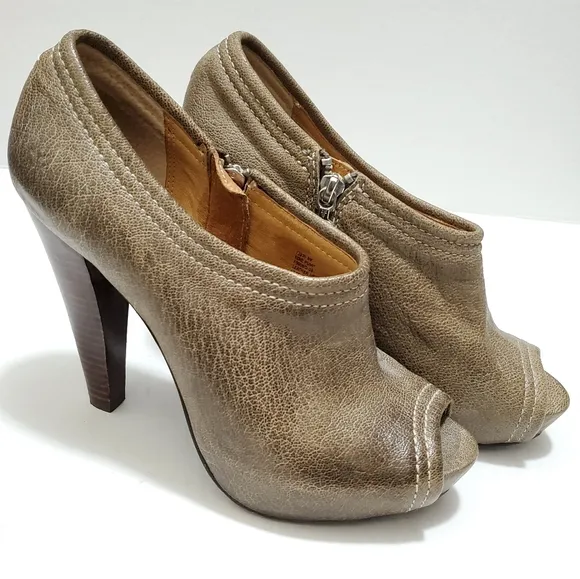 FRYE Eddie Heels Ankle Booties Open Toe Pump
