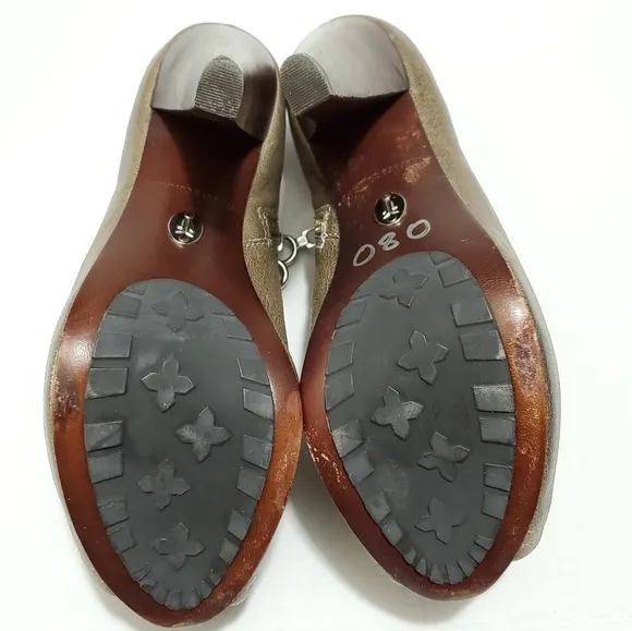 FRYE Eddie Heels Ankle Booties Open Toe Pump