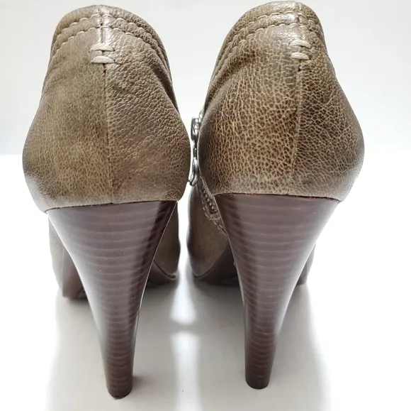 FRYE Eddie Heels Ankle Booties Open Toe Pump