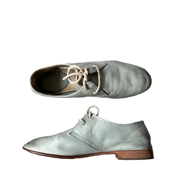 Frye Jillian Blue Lace Up Leather Oxfords Size 7
