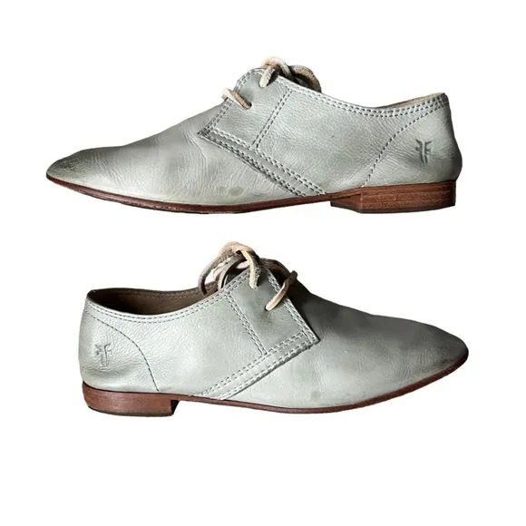 Frye Jillian Blue Lace Up Leather Oxfords Size 7