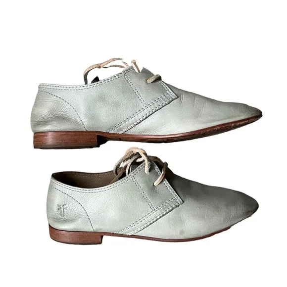 Frye Jillian Blue Lace Up Leather Oxfords Size 7