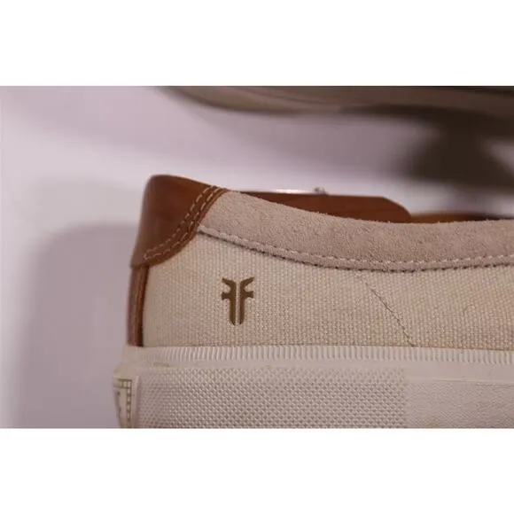Frye Men's Beige Canvas Slip-On Sneakers Men's US 12