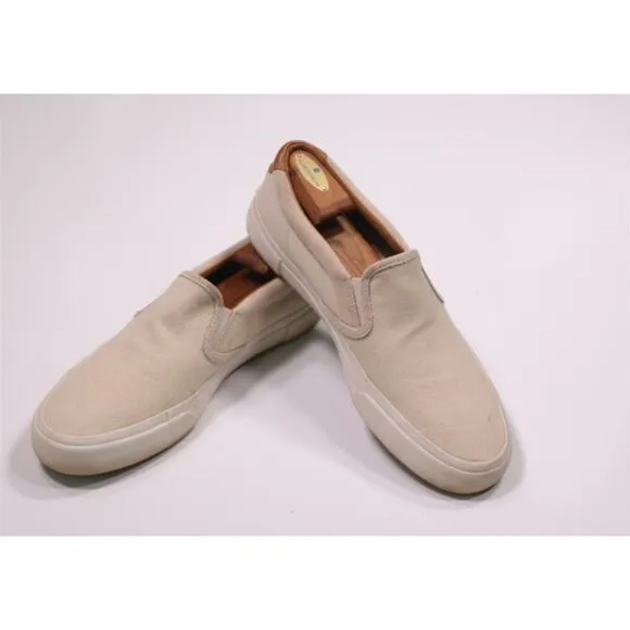 Frye Men's Beige Canvas Slip-On Sneakers Men's US 12