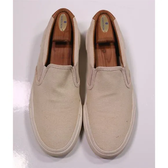 Frye Men's Beige Canvas Slip-On Sneakers Men's US 12