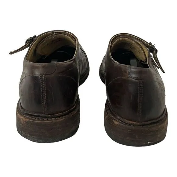 Frye Mens Size 11 James Double Monk Strap Dark Brown Leather Oxfords