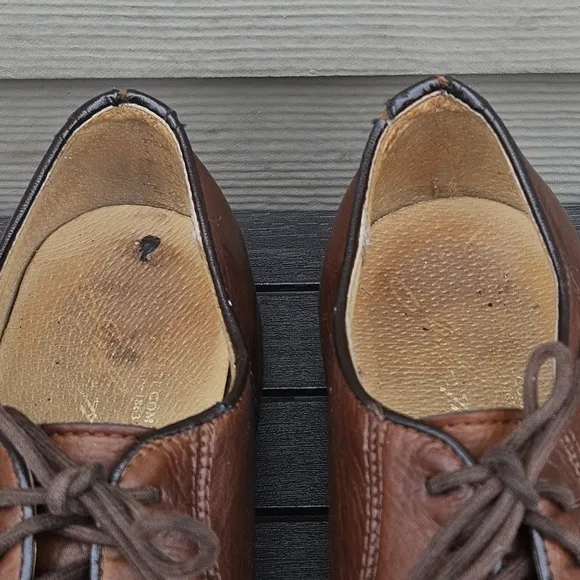 Frye Phillip Oxford 84570 Brown Leather Lace Up Plain Toe Oxfords Shoes Mens 10D