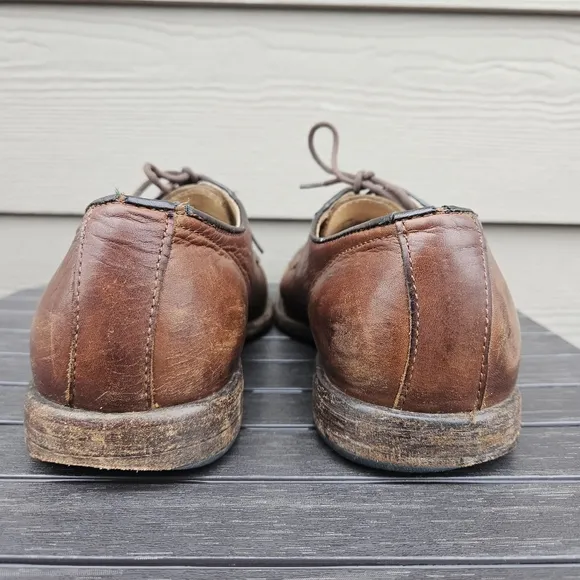 Frye Phillip Oxford 84570 Brown Leather Lace Up Plain Toe Oxfords Shoes Mens 10D