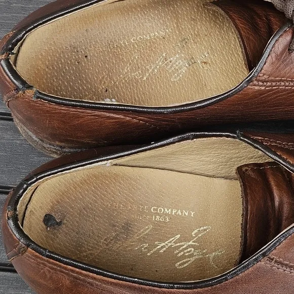 Frye Phillip Oxford 84570 Brown Leather Lace Up Plain Toe Oxfords Shoes Mens 10D
