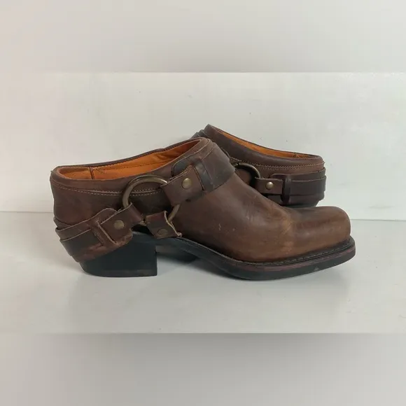 Frye Women’s Western Mule Clogs 7 M USA Made Gaucho Harness