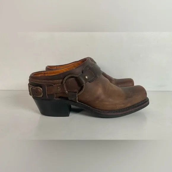 Frye Women’s Western Mule Clogs 7 M USA Made Gaucho Harness