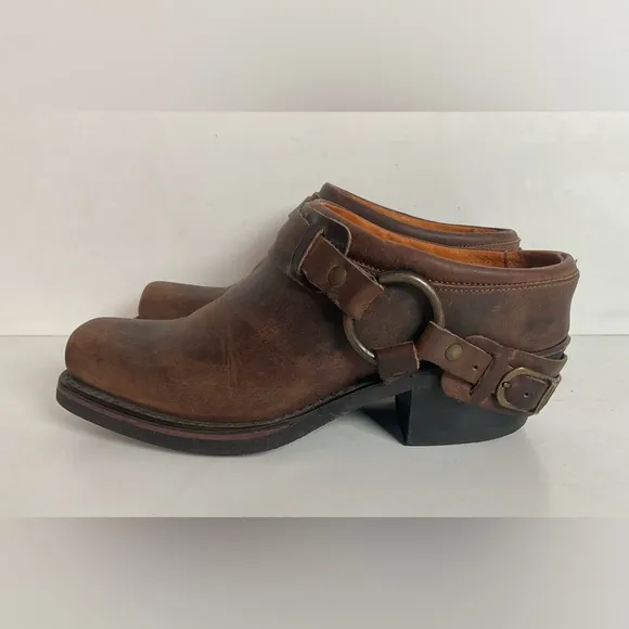 Frye Women’s Western Mule Clogs 7 M USA Made Gaucho Harness