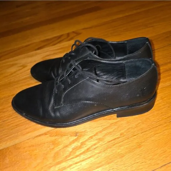 Frye black leather oxfords women size 7m