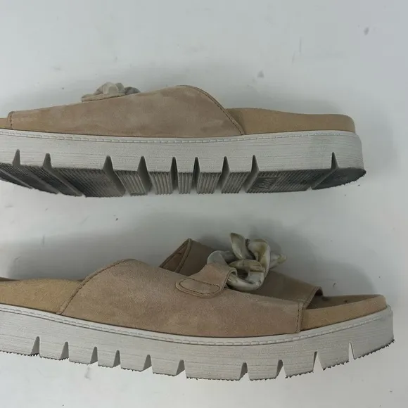Gabor Erica Sandals Leather Buckle Chain Size 41 10 Womens Comfort Shoes Slides