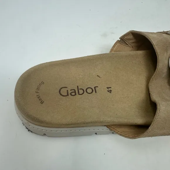 Gabor Erica Sandals Leather Buckle Chain Size 41 10 Womens Comfort Shoes Slides
