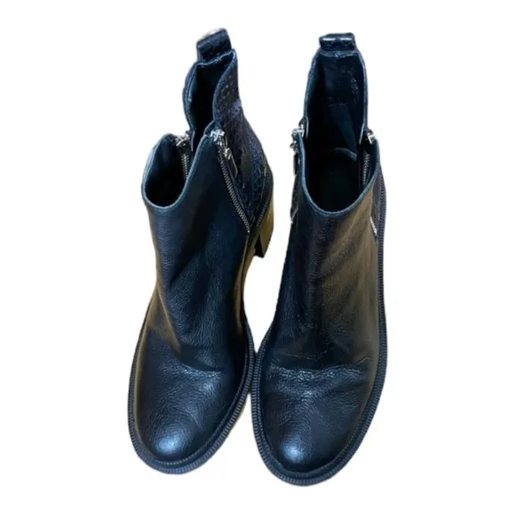 GB the Change, the So-Lution Sustainable Leather Chunky Lug Sole Booties.
