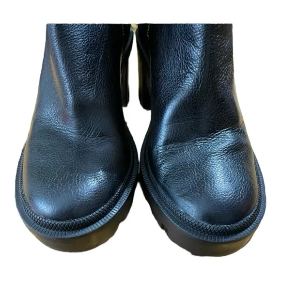 GB the Change, the So-Lution Sustainable Leather Chunky Lug Sole Booties.