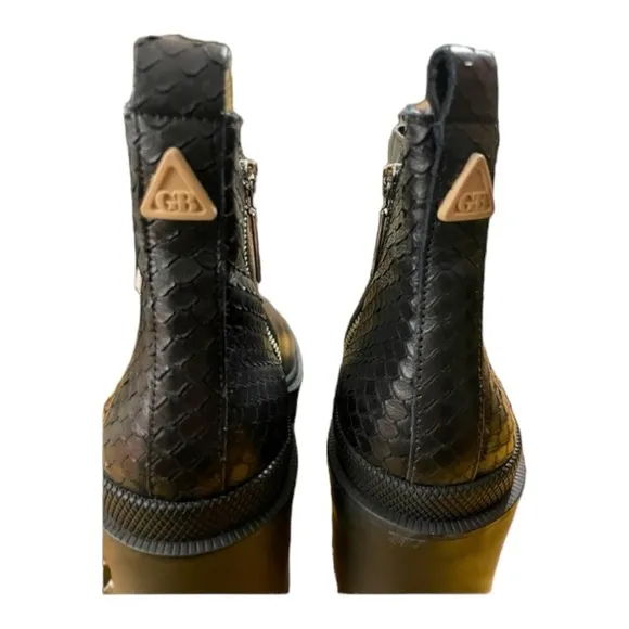 GB the Change, the So-Lution Sustainable Leather Chunky Lug Sole Booties.