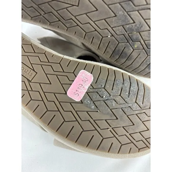 Gentle Souls Mikenzie Suede Platform Sandals Cream 7 M Criss Cross Straps