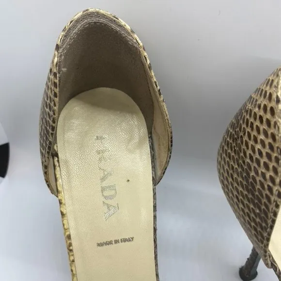 Genuine Python Prada Pointy Toe D'Orsay 37.5